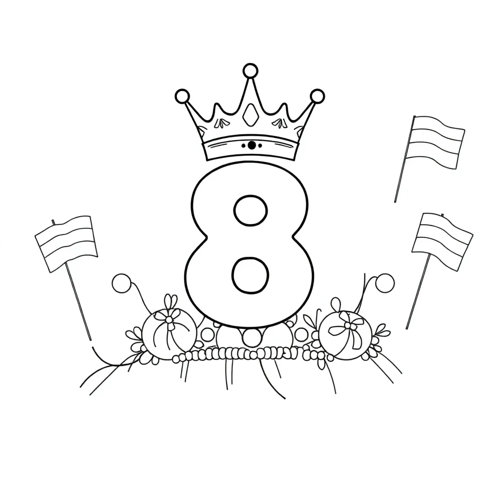 Koningsdag Oranje Feest Nederland Traditie coloring page for children