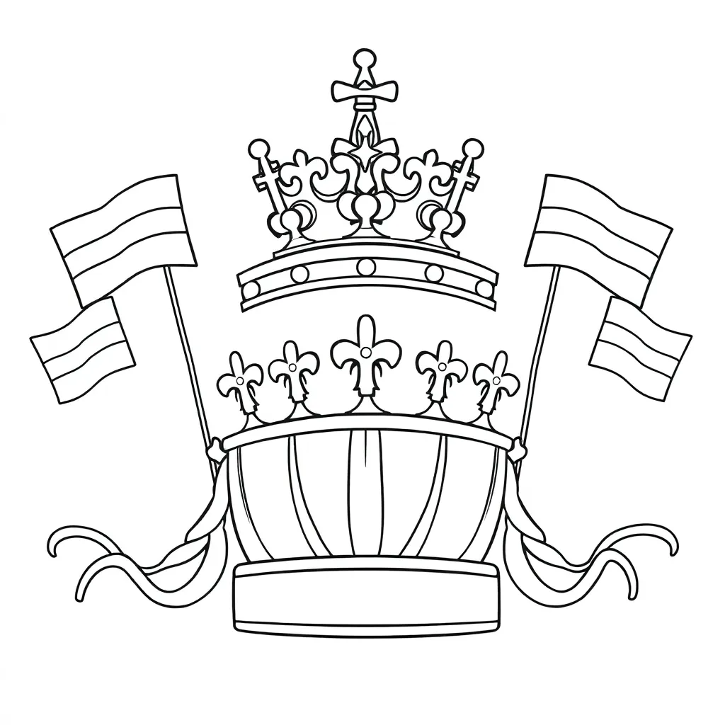 Koningsdag Oranje Feestelijk Kinderen Nederland coloring page for children