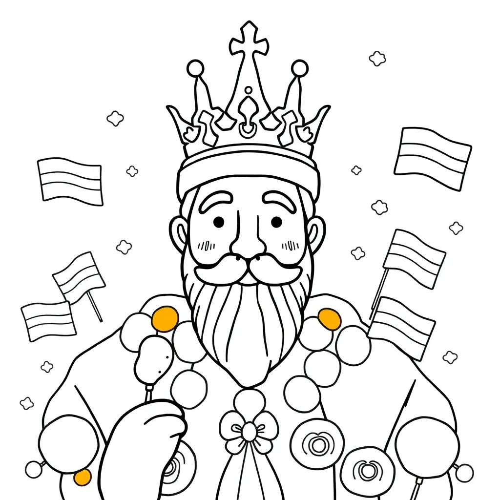Koningsdag Oranje Feestelijk Nederland Kinderen coloring page for children