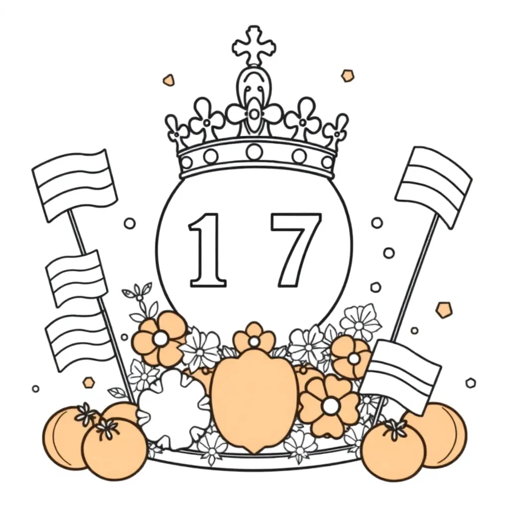 Koningsdag Oranje Feestelijk Nederland Traditie coloring page for children