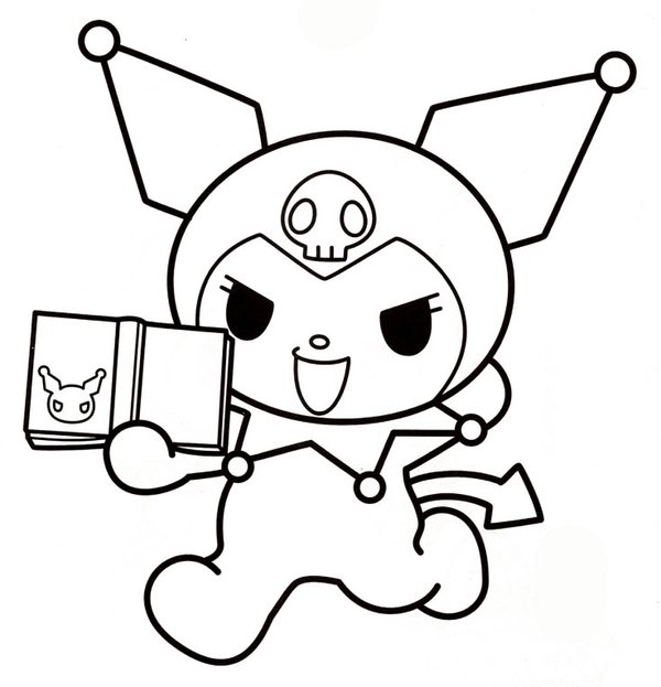 Kuromi Con Libro coloring page for children