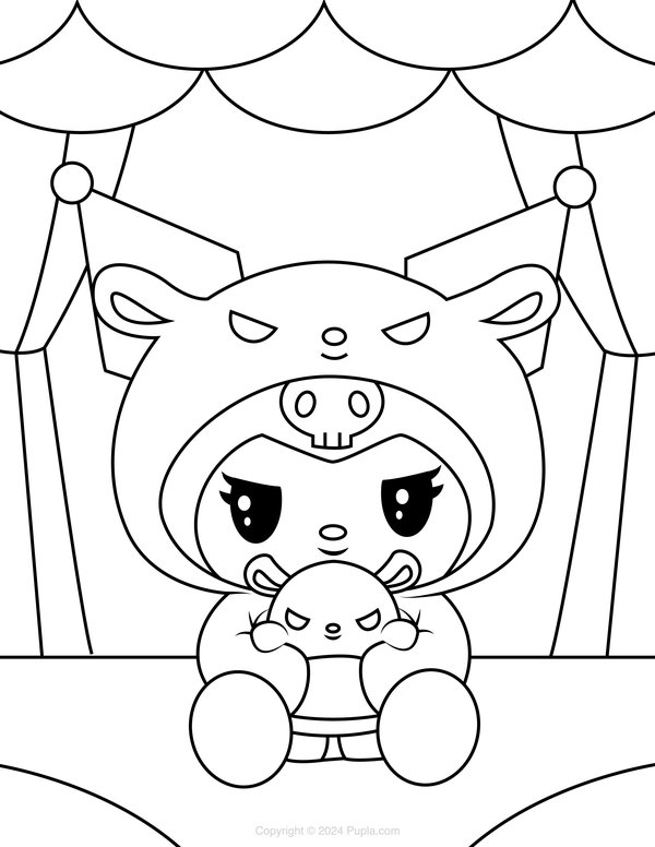 Kuromi en Baku coloring page for children
