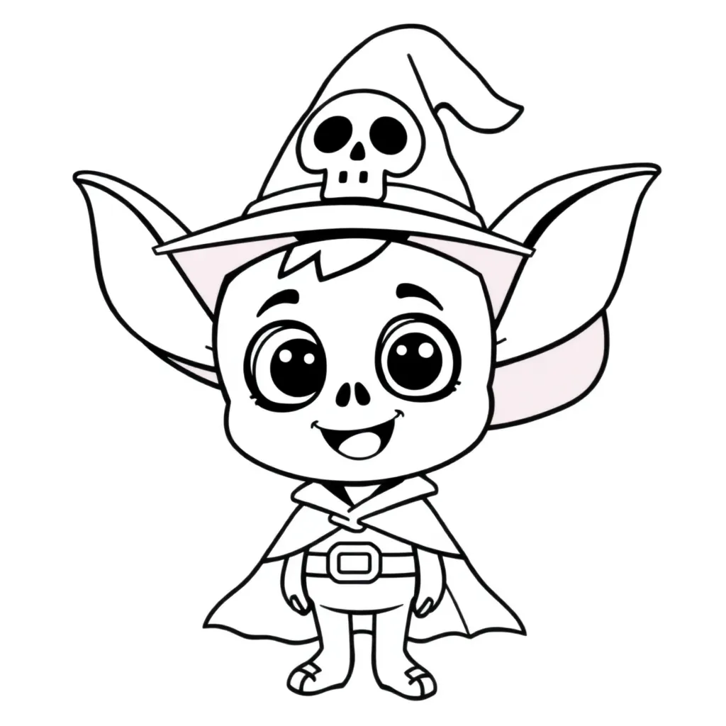 Kuromi Halloween Kleurplaat coloring page for children