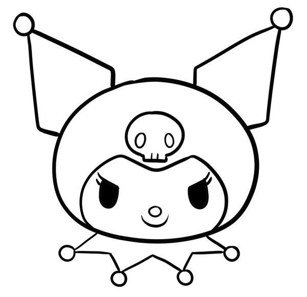 Kuromi Head coloring page for children
