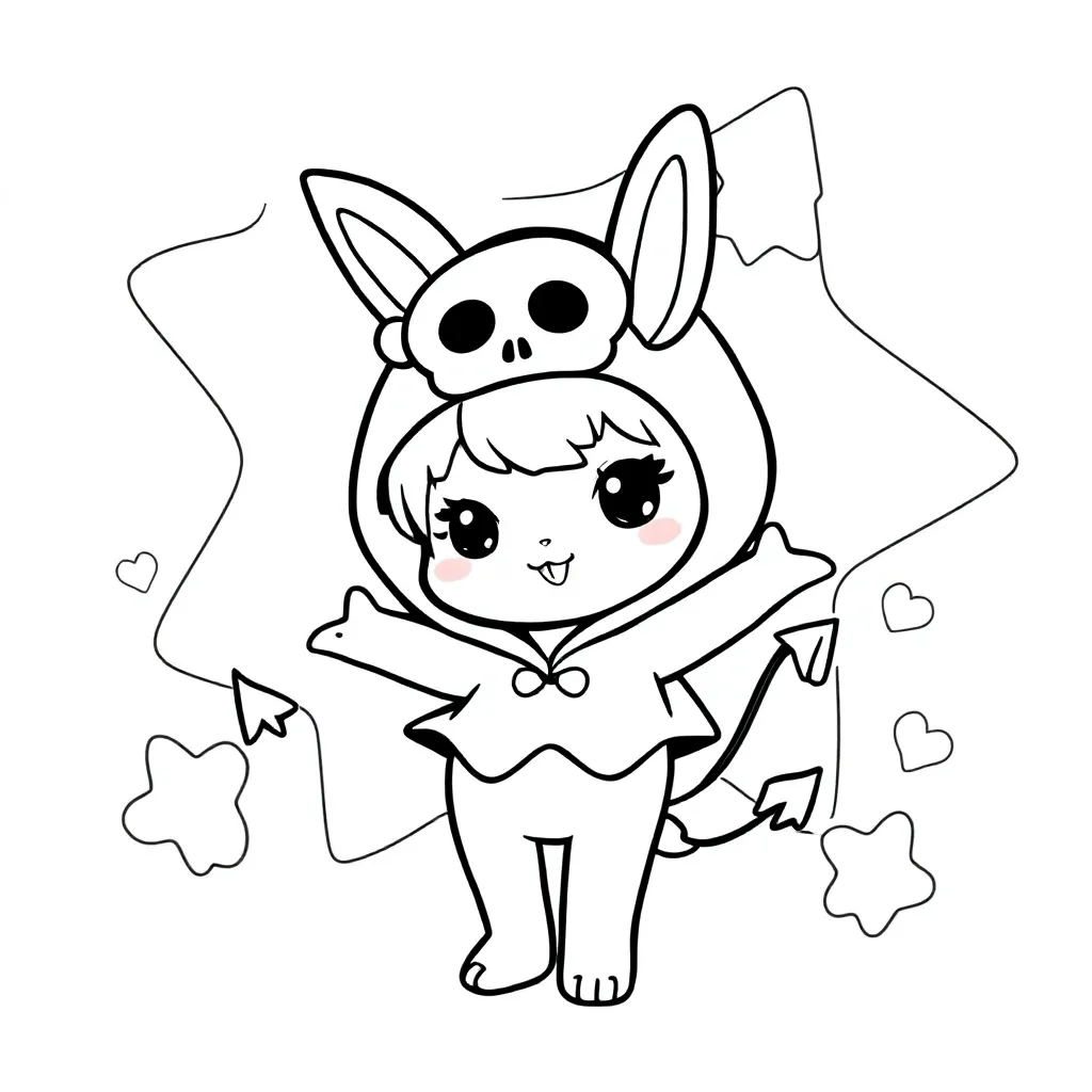 Kuromi coloring page for children