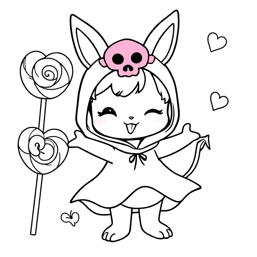 Kuromi coloring page for children