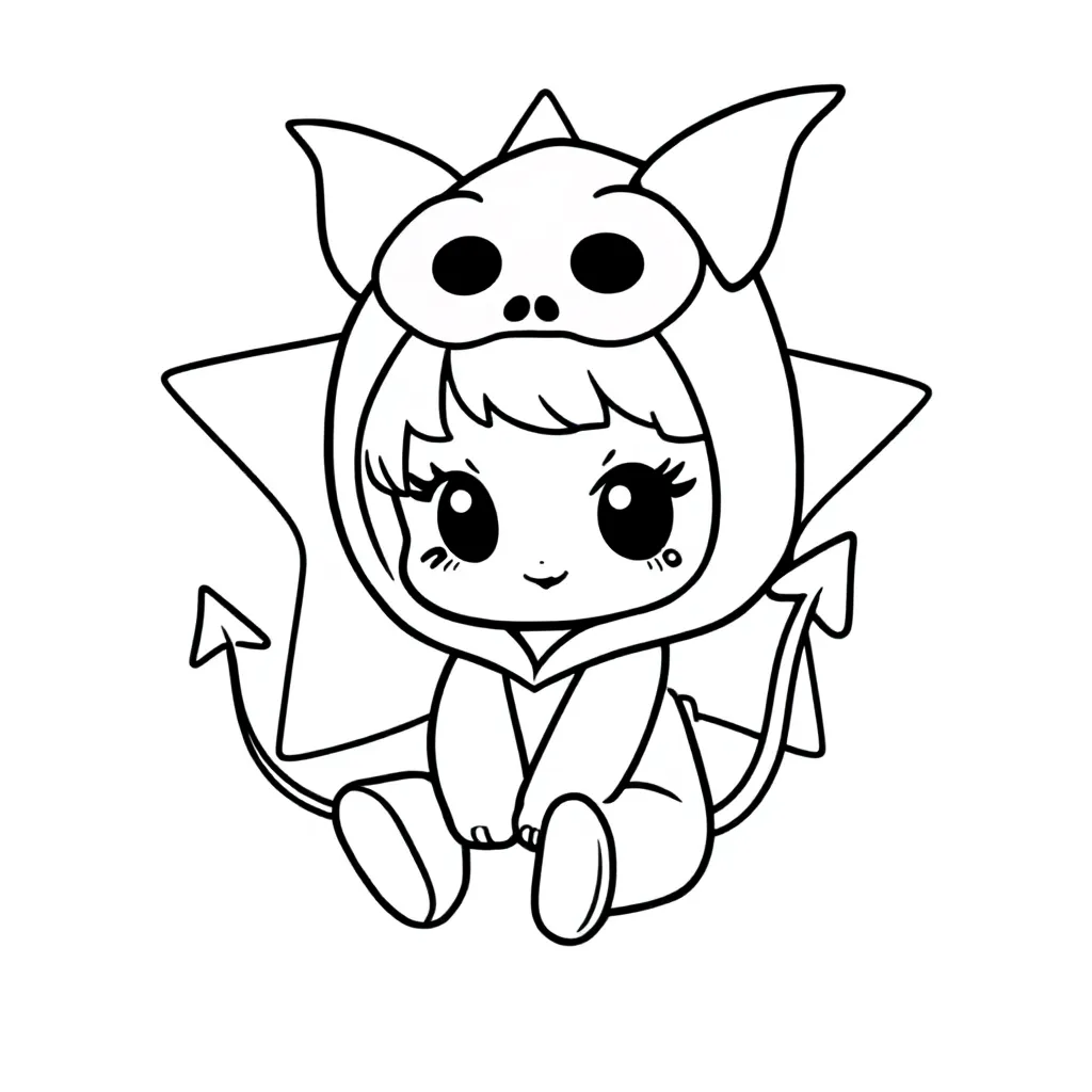 Kuromi coloring page for children