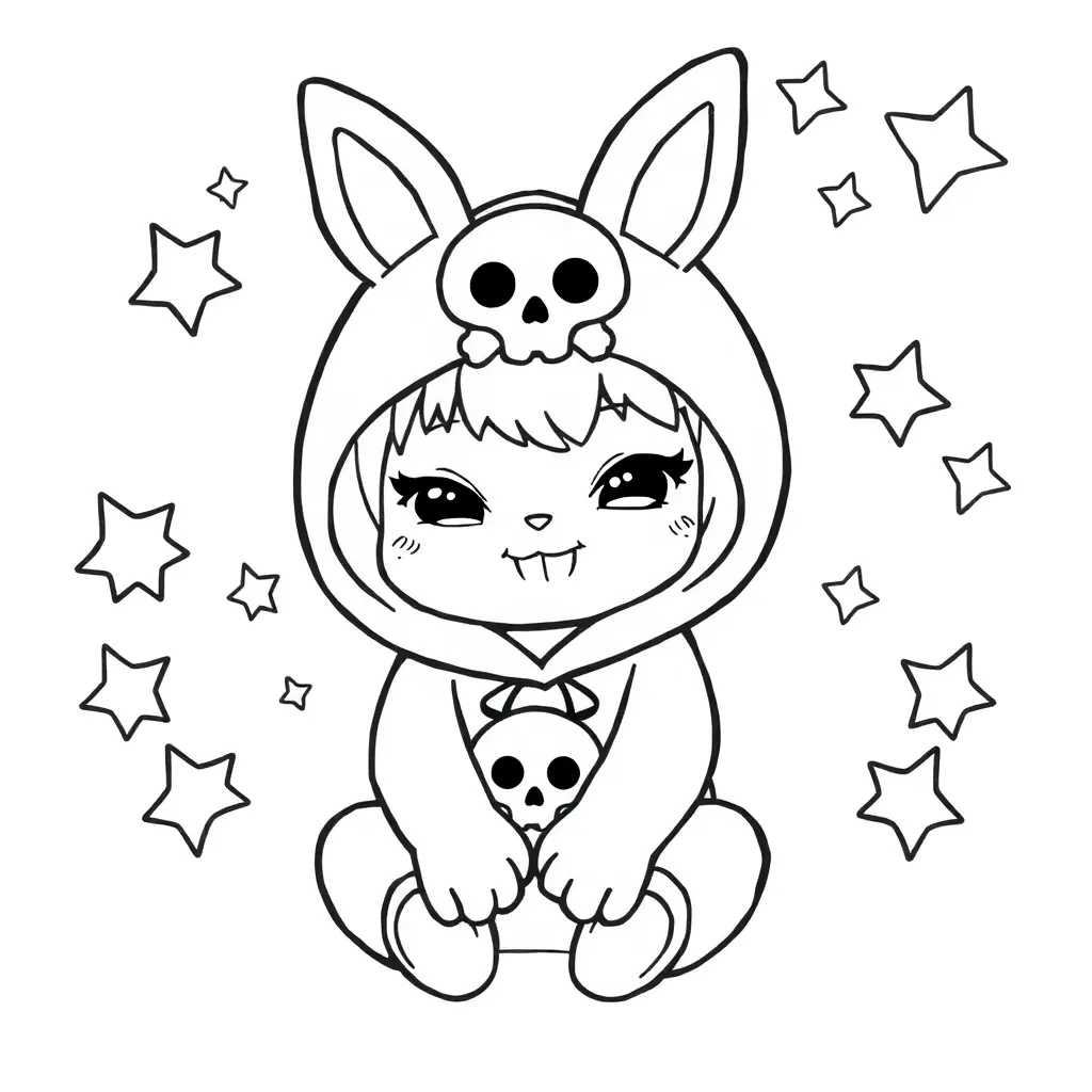 Kuromi coloring page for children