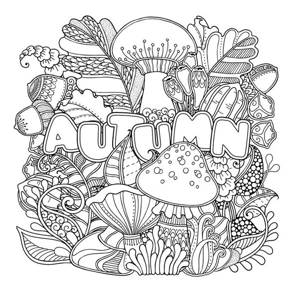 L Automne En Lettres coloring page for children
