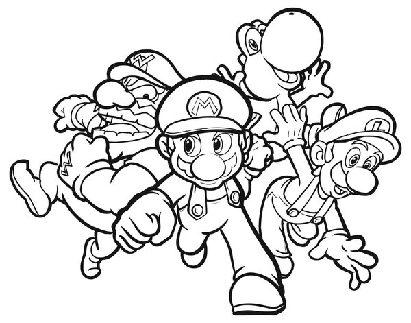 L Equipe Mario coloring page for children