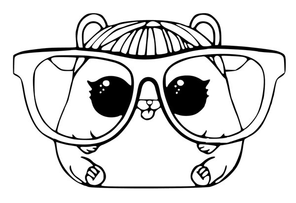 L O L Surprise Big Glasses coloring page for children