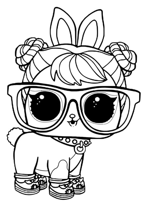 L O L Surprise Haustier Bon Bon Bunny Hop Hop coloring page for children