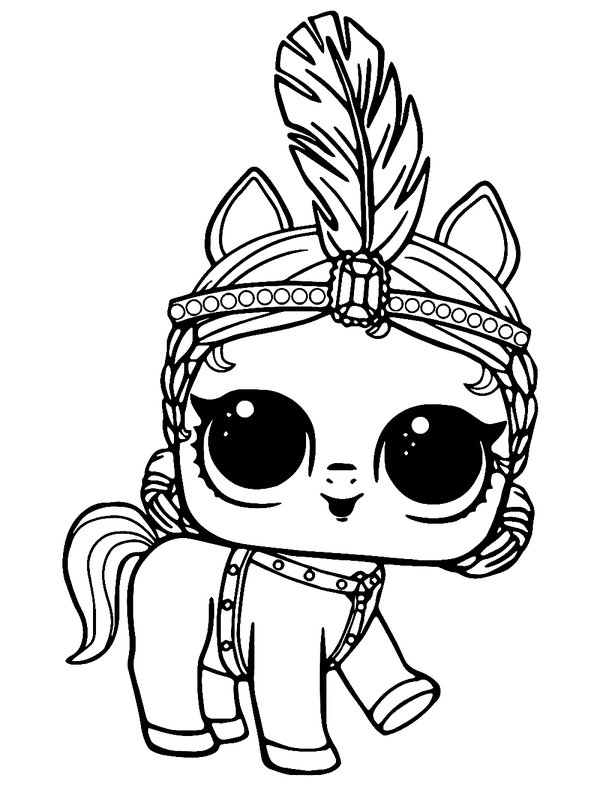 L O L Surprise Haustiere Show Pony coloring page for children