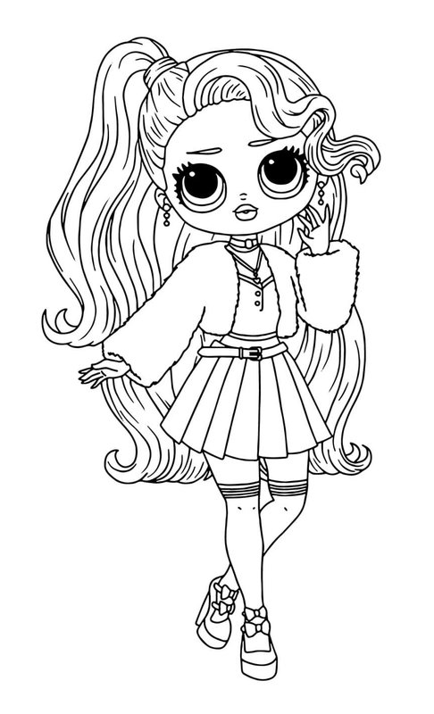 L O L Surprise Omg Rosa Baby coloring page for children
