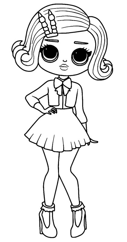 L O L Surprise Omg Uptown Girl coloring page for children
