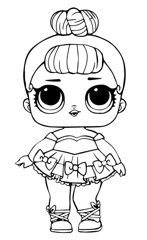 L O L Surprise Poupee Miss Baby Glitter coloring page for children