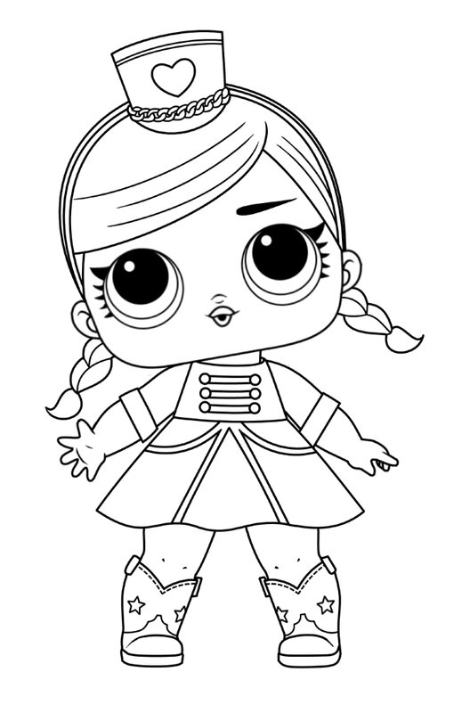 L O L Surprise Puppe Majorette coloring page for children