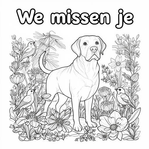 labrador hond kleurplaat voor kinderen