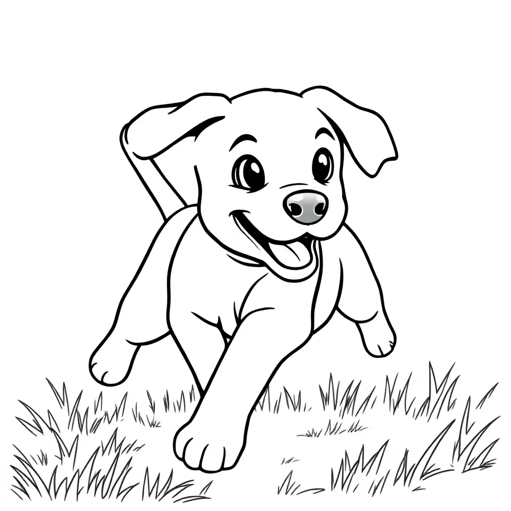 Labrador Puppy Die Aan Het Rennen Is Buiten coloring page for children