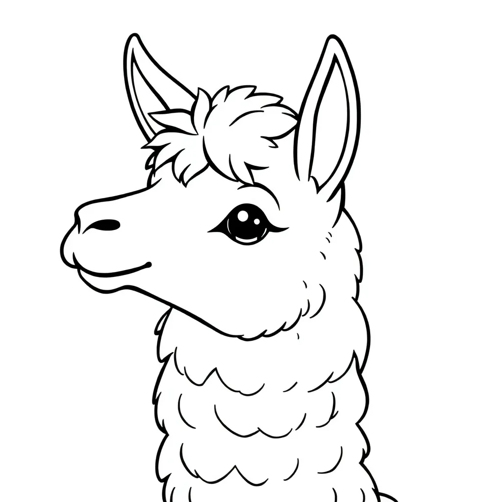 Lama Cartoon Dieren Vrolijk Natuur coloring page for children