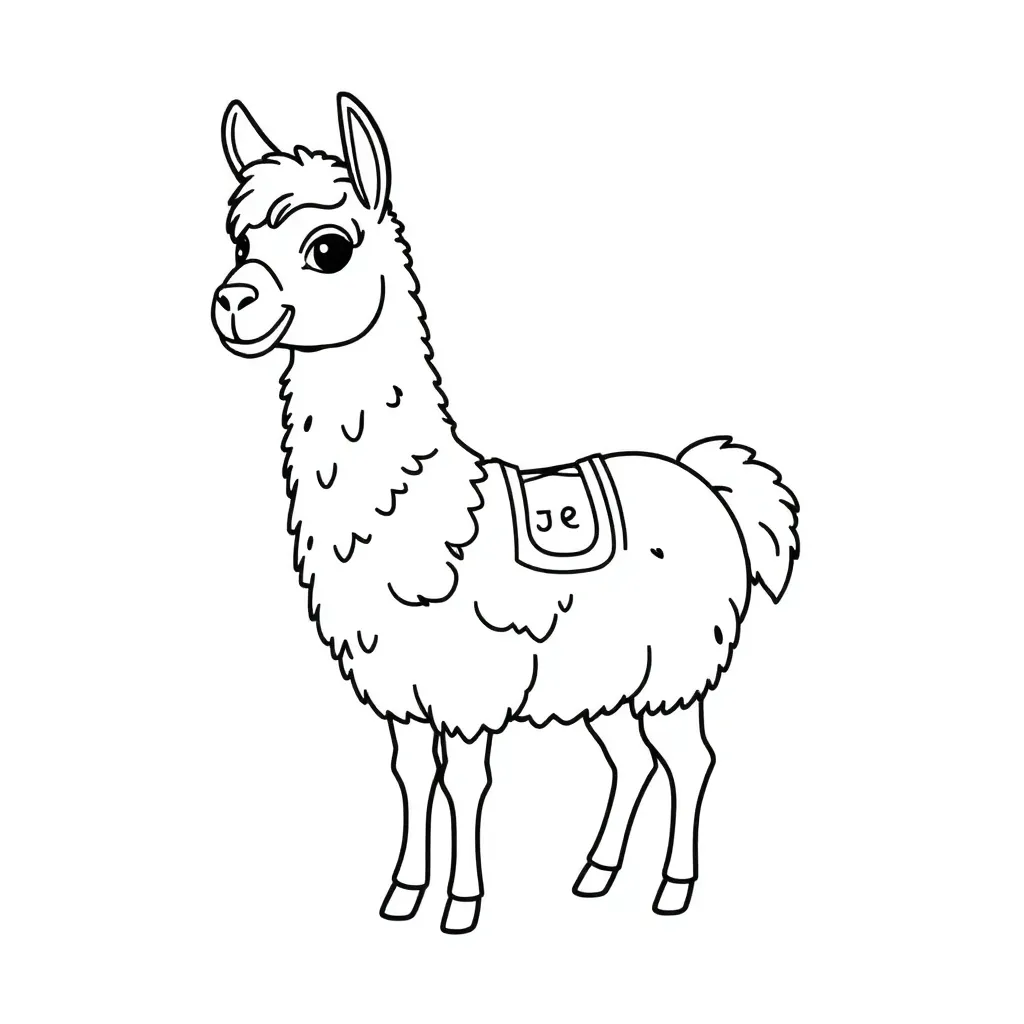 Lama Dier Cartoon Vrolijk Natuur coloring page for children