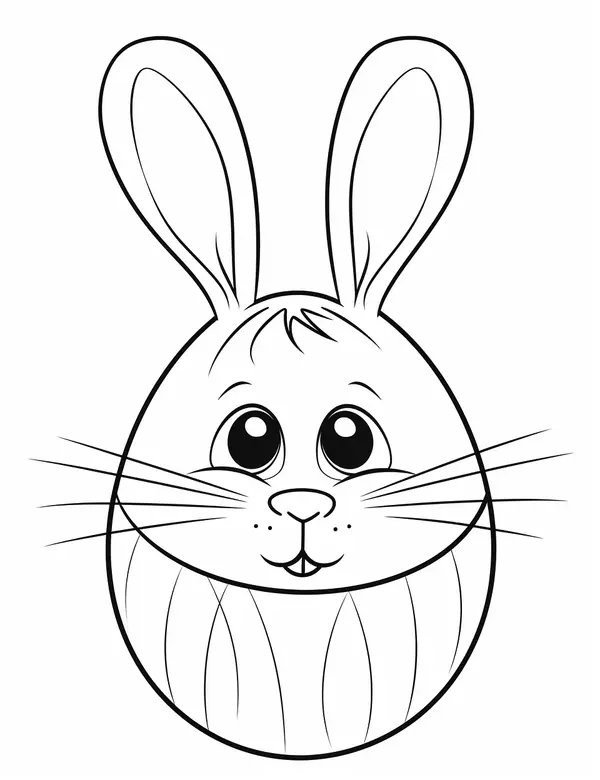 Lapin De Paques En Forme Oeuf coloring page for children