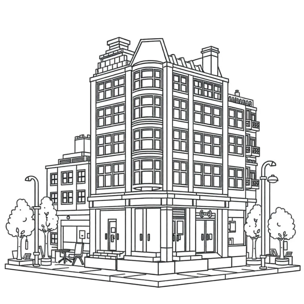 Lego City Stedelijk Bouwwerken Creatief Educatief coloring page for children