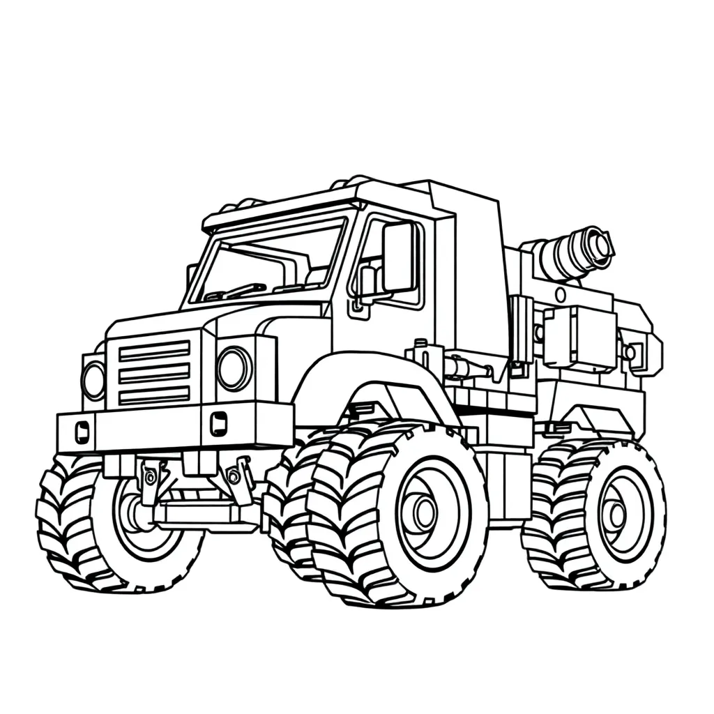 Lego City Truck Voertuig Bouw coloring page for children