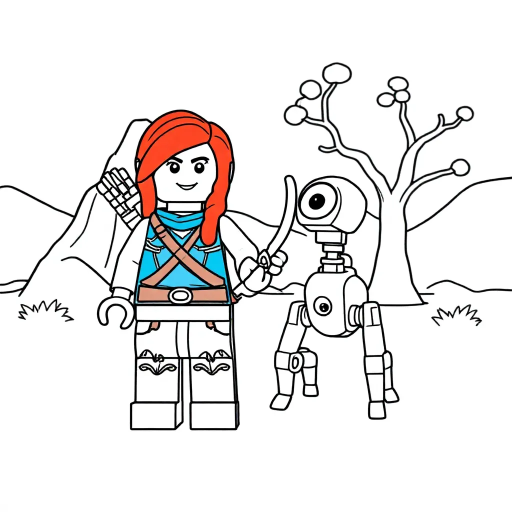 Lego Horizon coloring page for children
