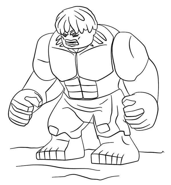 Lego Hulk coloring page for children