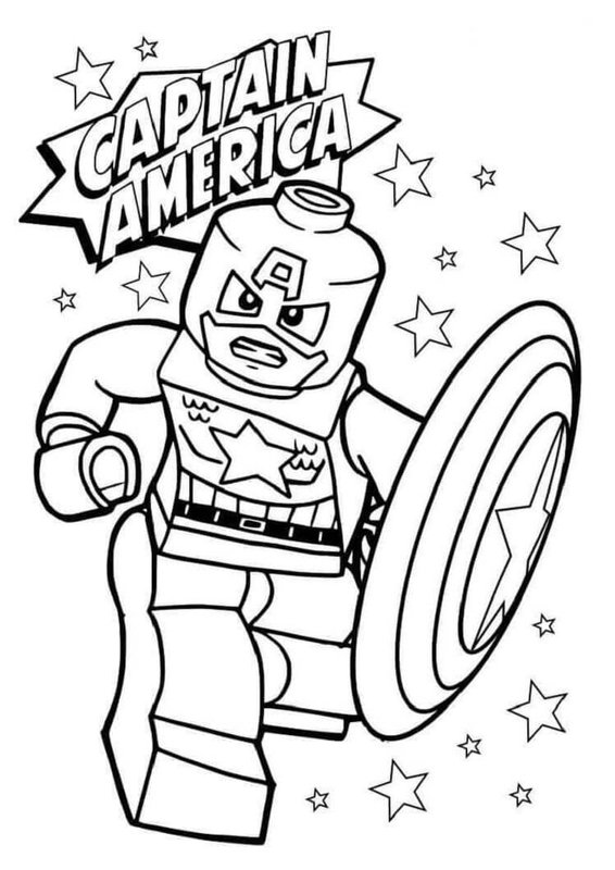 Lego Kapitan Amerika coloring page for children
