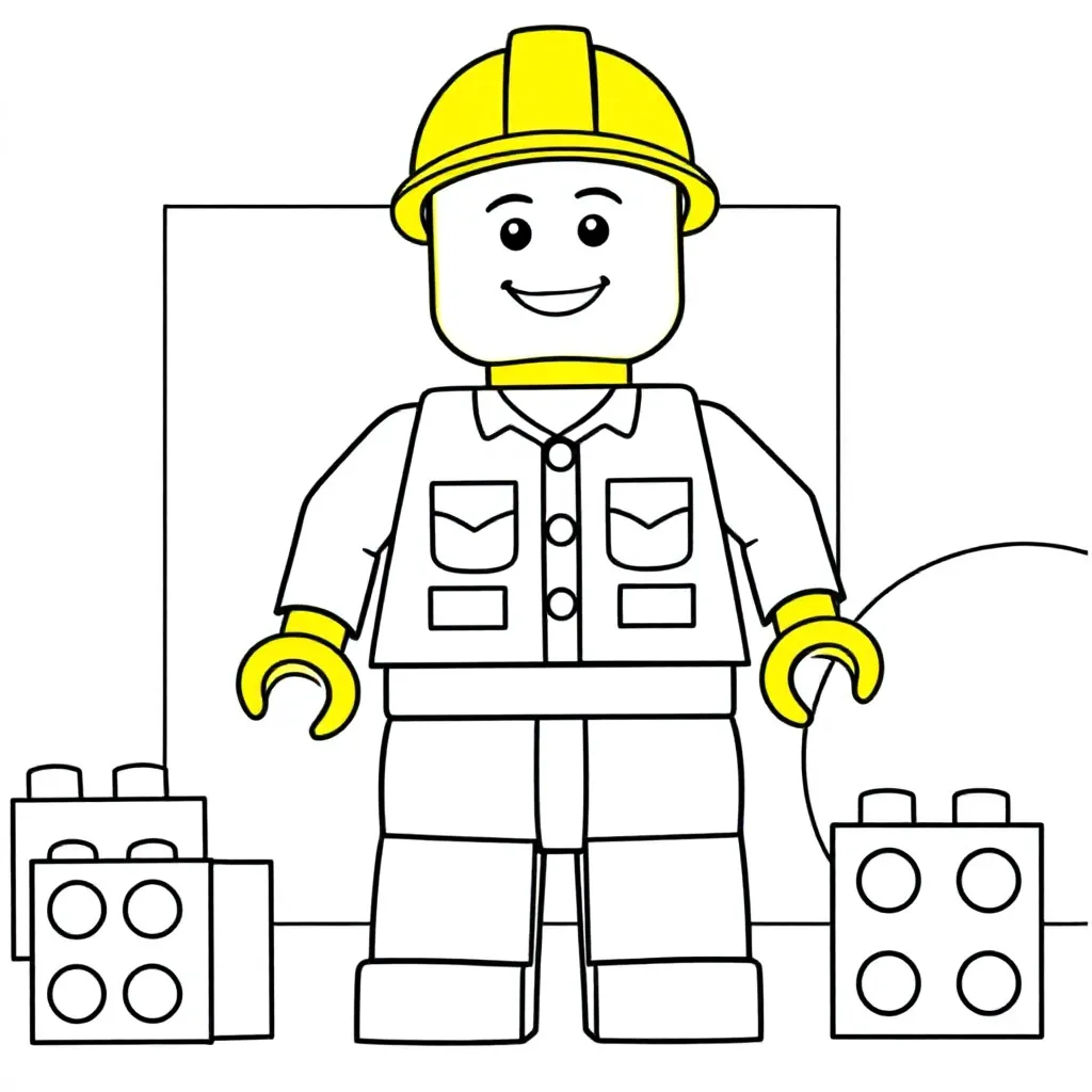 Lego Popetje coloring page for children