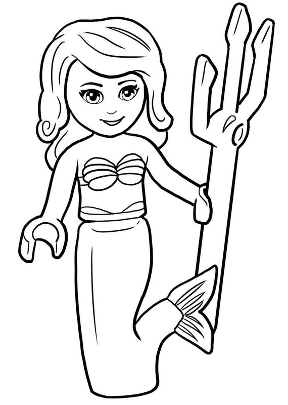 Lego Sirena coloring page for children