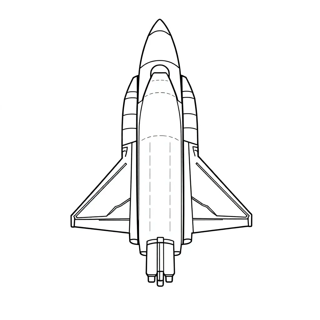 Lego Space Shuttle Ruimtevaart Technologie coloring page for children
