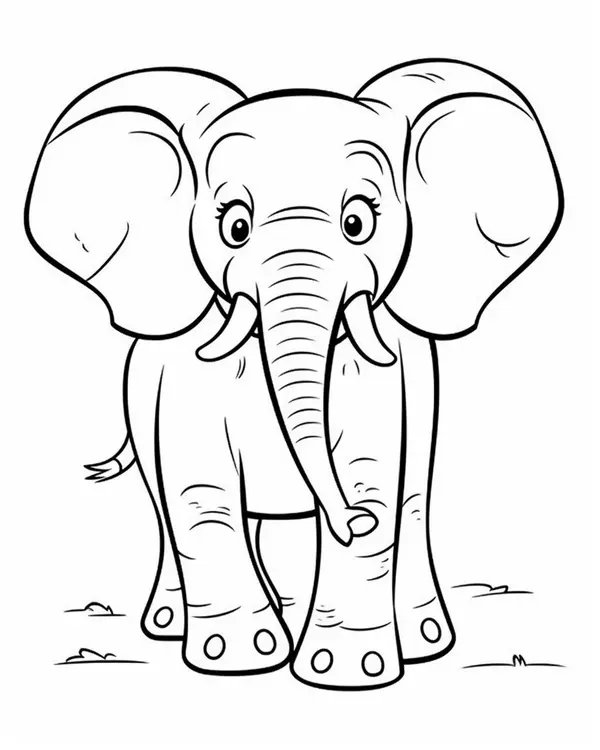 Lelephant A Lair Effraye coloring page for children