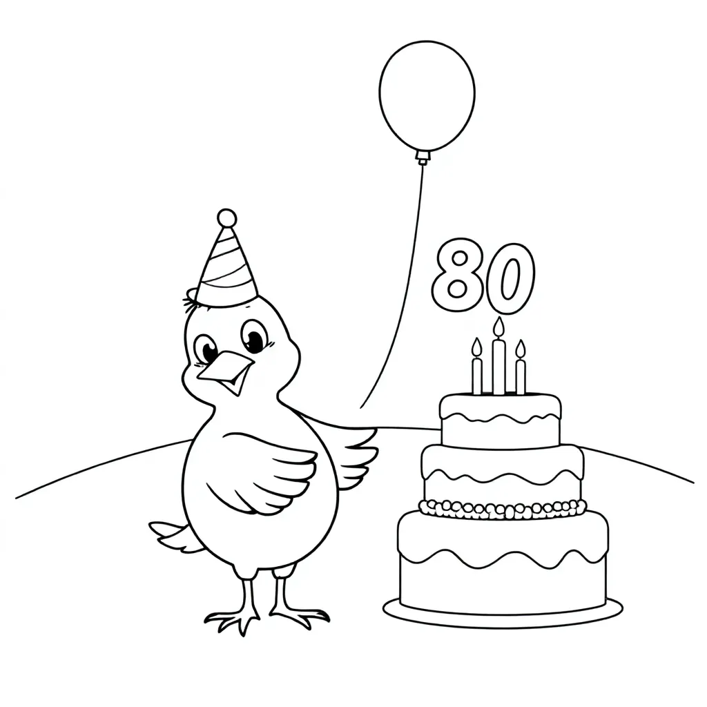 Lena vogel 80 jaar coloring page for children