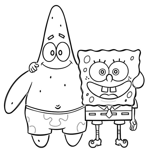 Les Amis De Bob L Eponge Et De Patrick coloring page for children