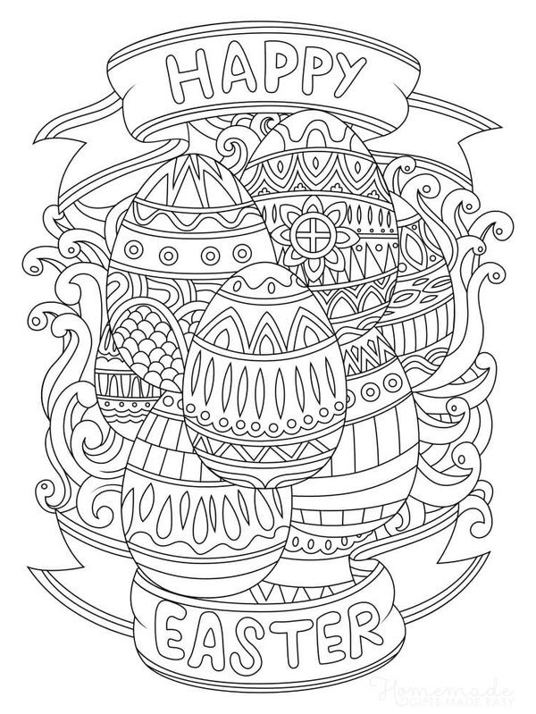 Les Ufs De Paques Detailles coloring page for children