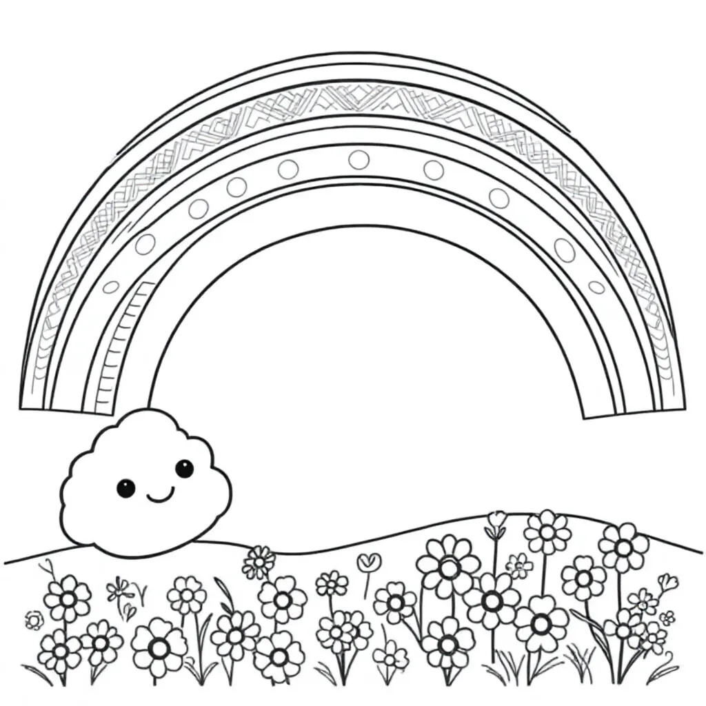 Leuke Regenboog coloring page for children