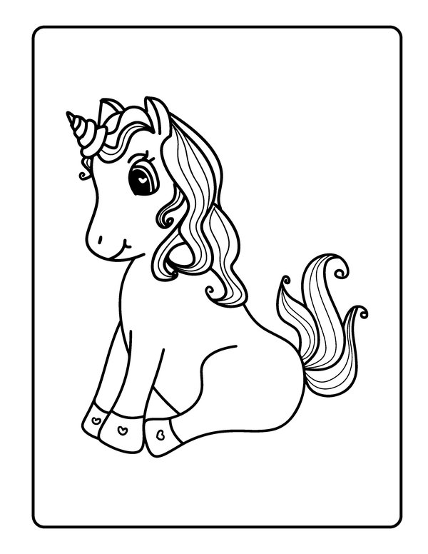 Licorne Assise coloring page for children