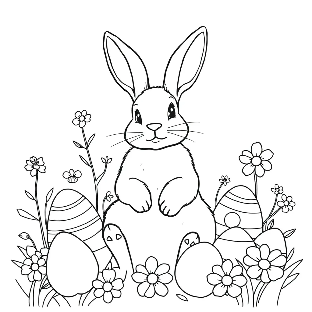 Lieve Paashaas coloring page for children