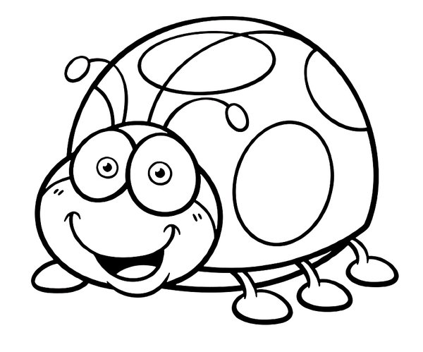 Lieveheersbeestje Blij Schattig coloring page for children