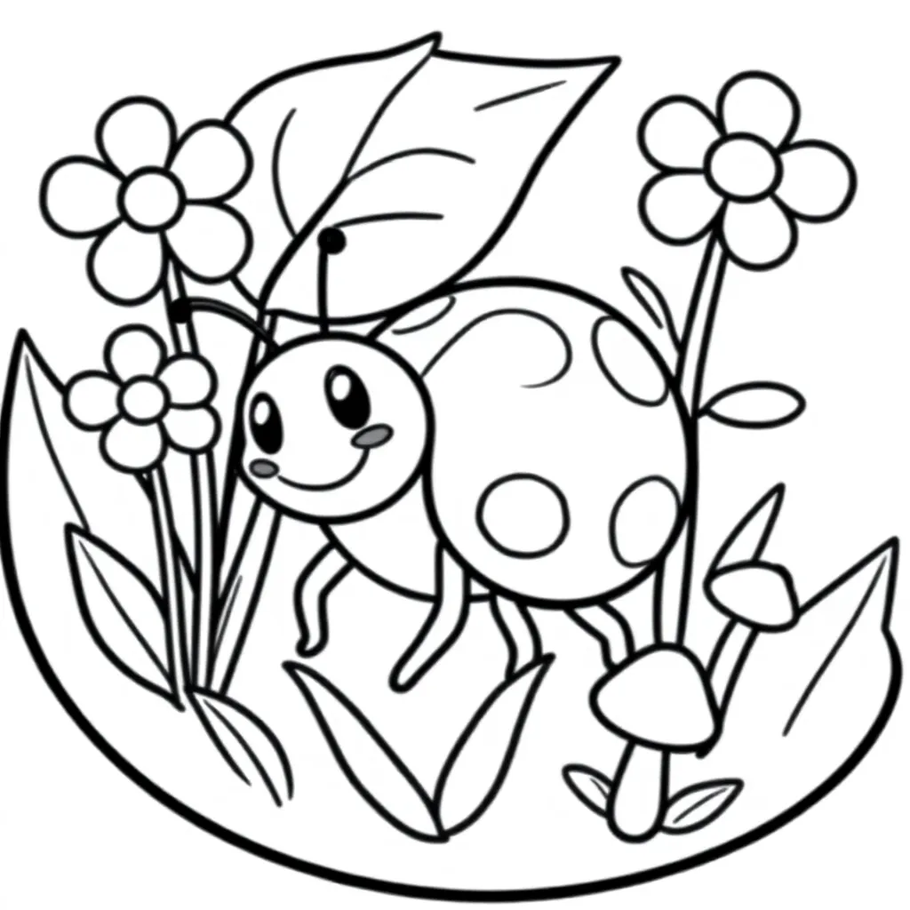 lieveheersbeest kleurplaat voor kinderen