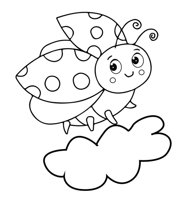 Lieveheersbeestje Wolk coloring page for children