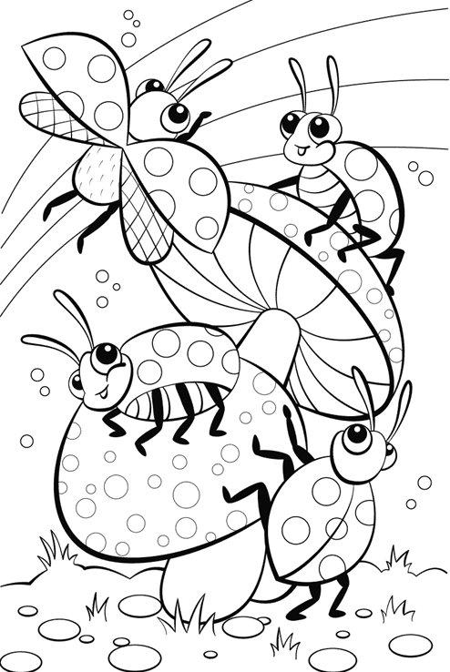 Lieveheersbeestjes Samen coloring page for children