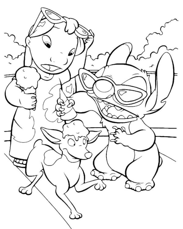 Lilo & Stitch Morsen IJs coloring page for children