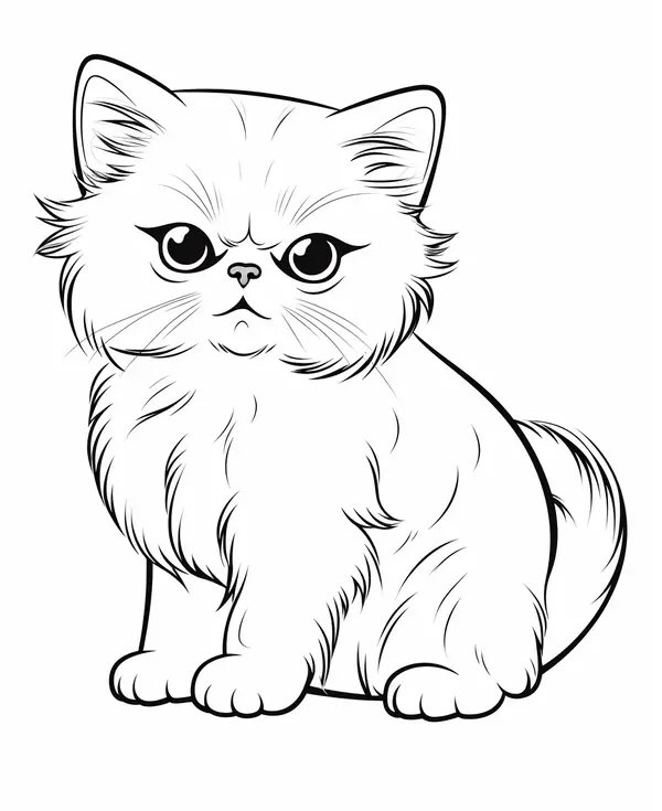 Lindo Gato Persa coloring page for children