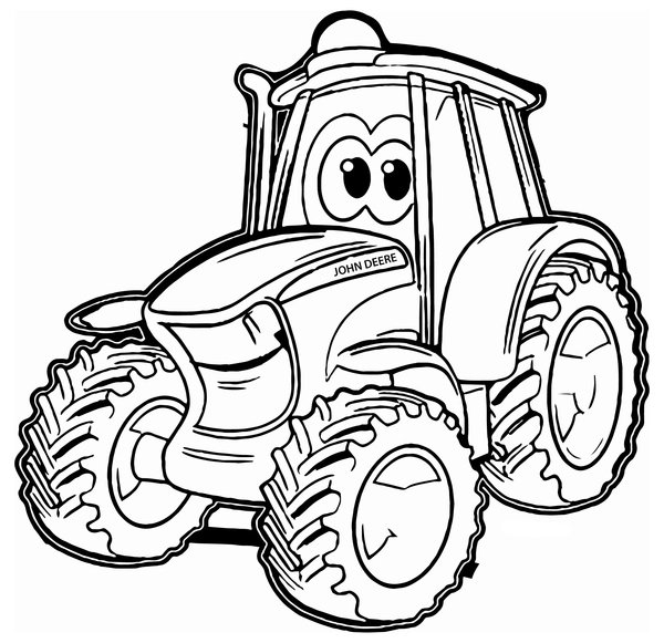 Lindo Tractor John Deere coloring page for children