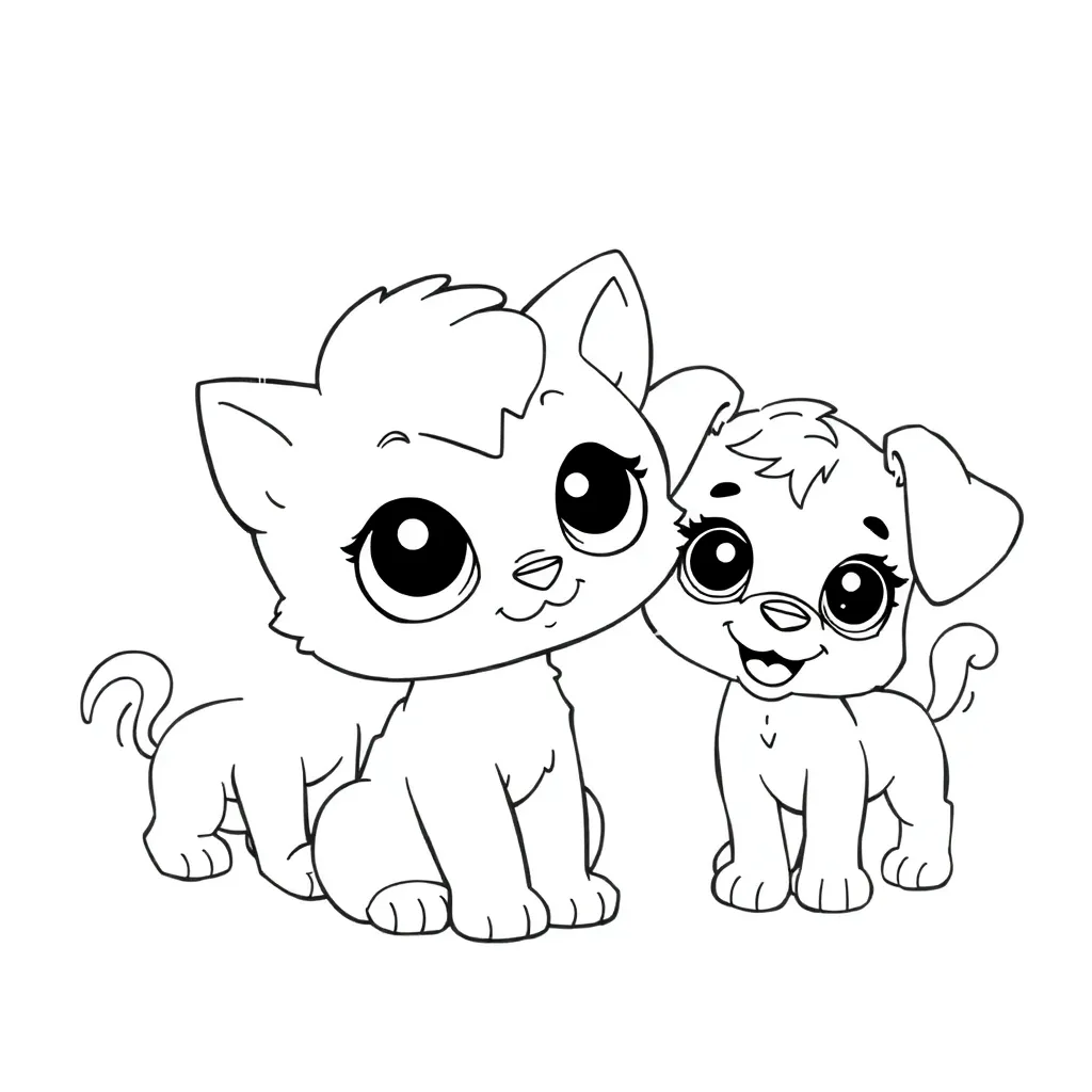 Littlest Pet Shop Dieren Schattig Cartoon Verzamelen coloring page for children