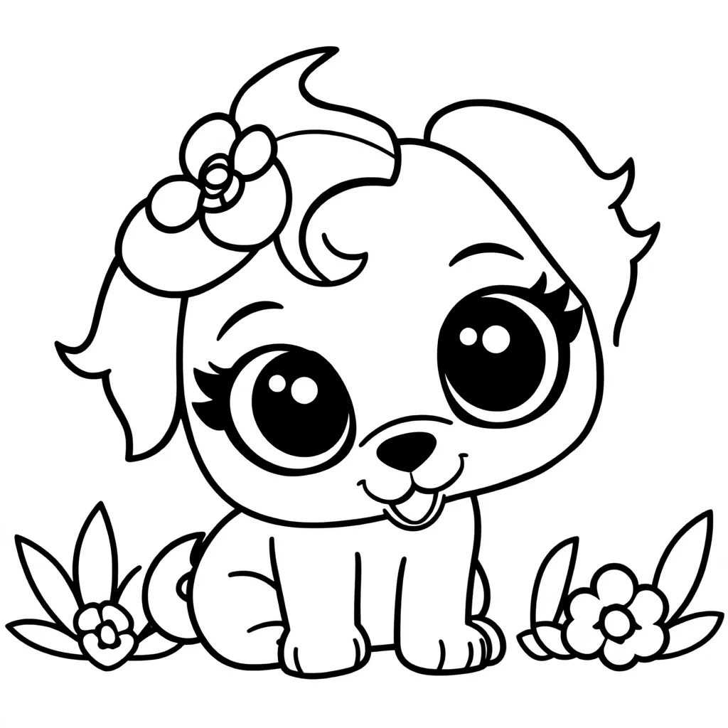 Littlest Pet Shop Dieren Schattig Cartoon Vrolijk coloring page for children